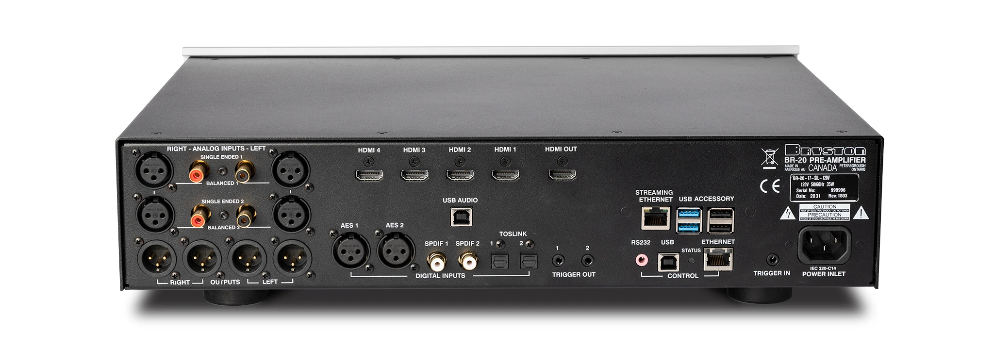 Bryston BR-20 Pre Amplifier Rear